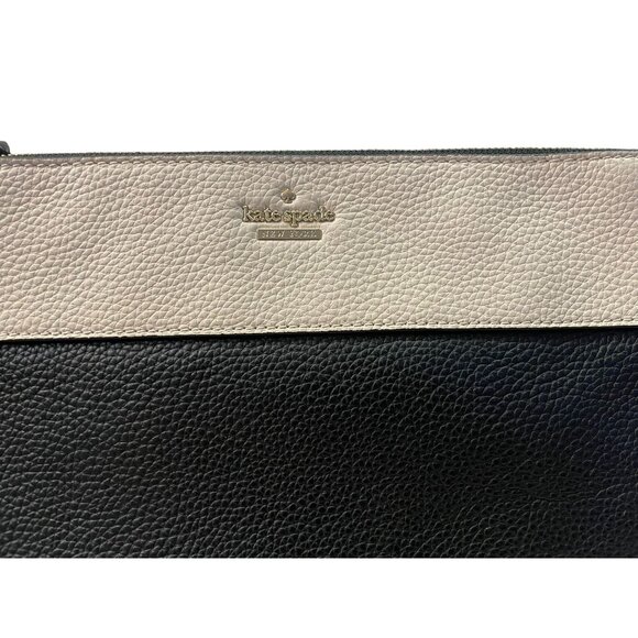 Kate Spade New York Clutch Used Leather Black Beige - Picture 16 of 16